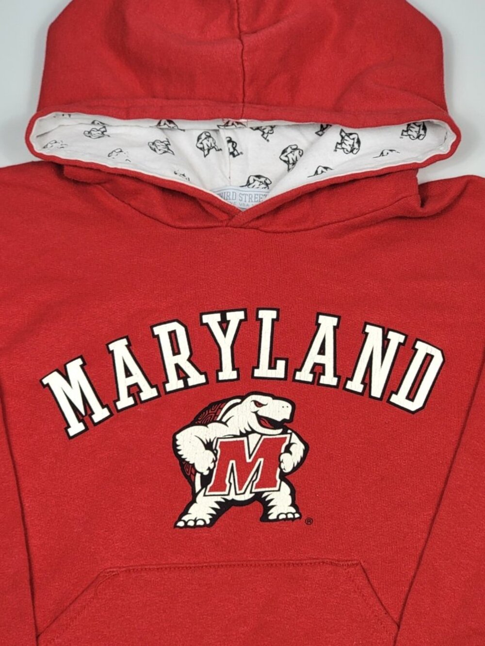 Y2K University Of Maryland Terrapins Red Pullover Hoodie Youth Size M (10/12)